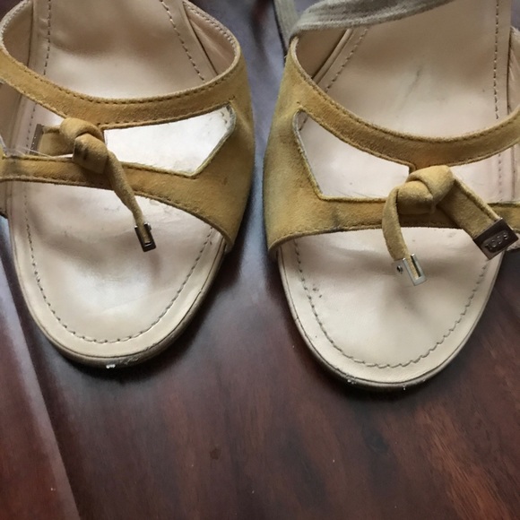 Tod’s Suede Peep Toe Wedges - Picture 3 of 12